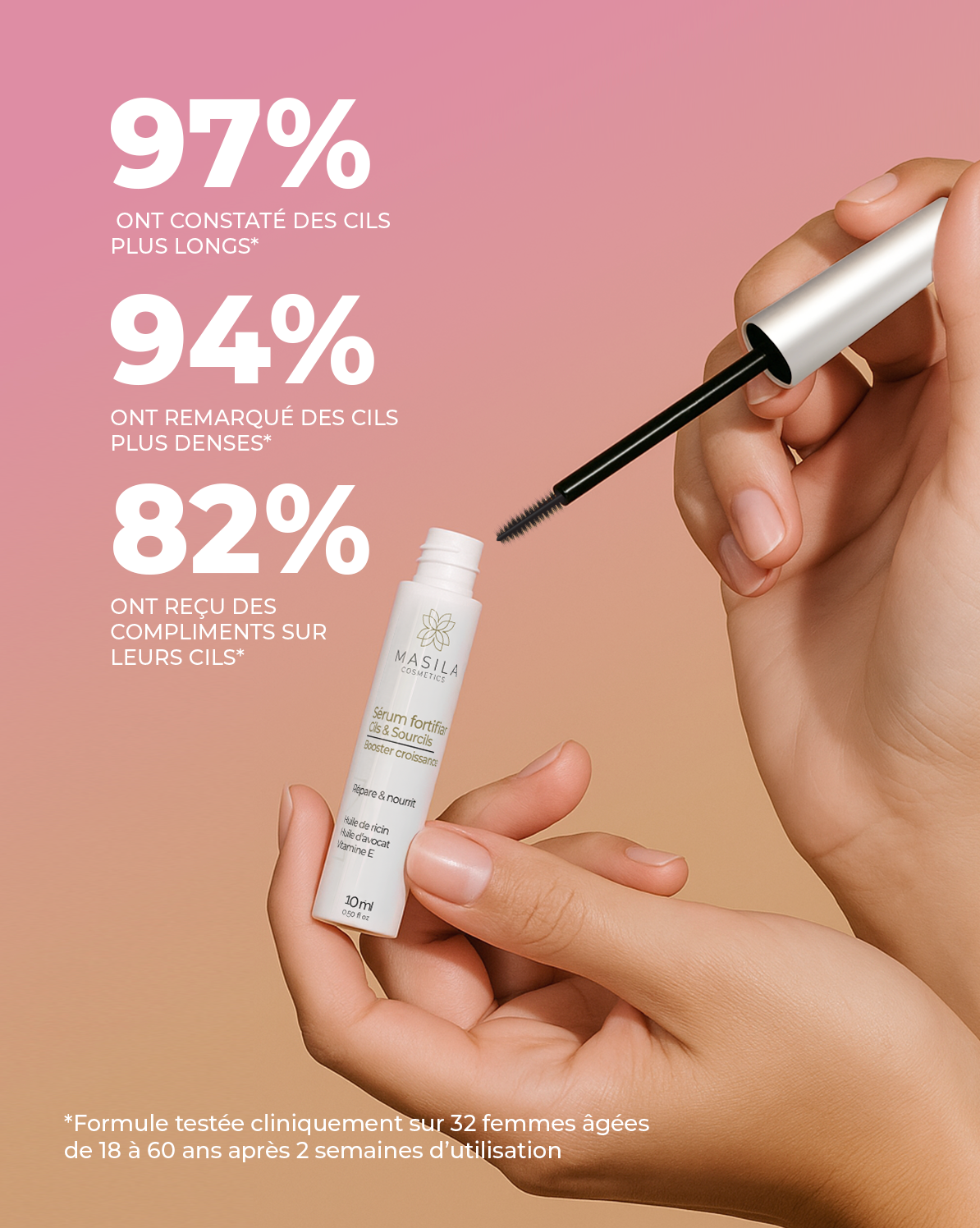 Booster Cils & Sourcils Masila – Sérum Repousse & Densité Naturelle