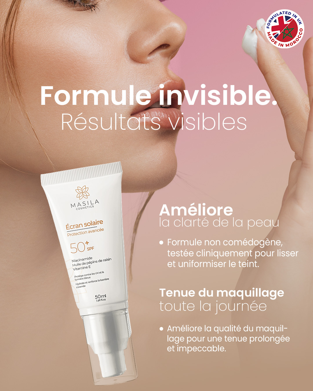 Écran Solaire Protection Avancée SPF 50+ – Anti-UV &amp; Lumière Bleue